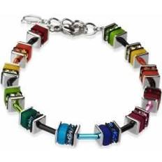 Stainless Steel Bracelets Coeur de Lion Geo Cube Bracelet - Silver/Multicolour