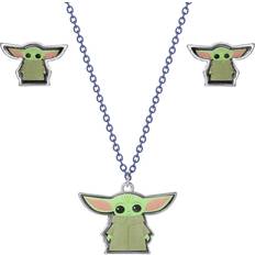 Niño Conjuntos de joyas Disney Yoda Mandalorian Pendant And Studs Set - Black/Green