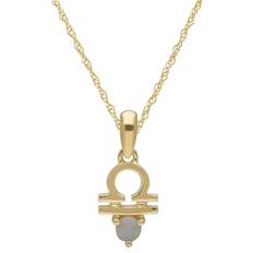 Gemondo Opal Libra Zodiac Charm Necklace in 9ct