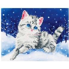Diamond Dotz Kitten in the Snow with Frame