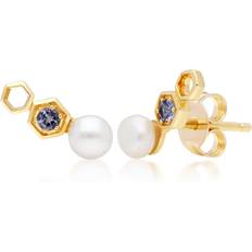 Gemondo Ear Climber Studs - Gold/Pearl/Transparent