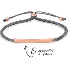 Simply Cord Toggle Bracelet - Rose Gold/Grey