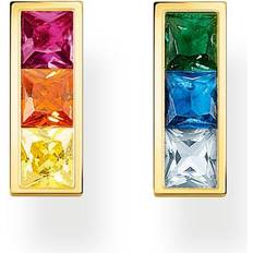 Thomas Sabo Clous d'oreilles pierres colorées or multicolore H2250-996-7 bleu/couleur or jaune/vert/bleu clair/orange/rouge/or
