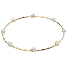 Swarovski Justerbar Rund Skuren Halsband - Vit Kristall/Guldfärgad Choker