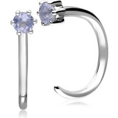 Tanzanite smycken Gemondo Tanzanite Pull Through Hoop Earrings in 9ct