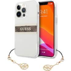 Skal iphone 13 pro max guess Guess iPhone 13 Pro Max Skal Stripe Charm Brun