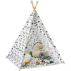 SoBuy SoBuy OSS03-A02, Children Play Tent Playhouse Kids Teepee Tipi with Floor Mat (White/Triangle)
