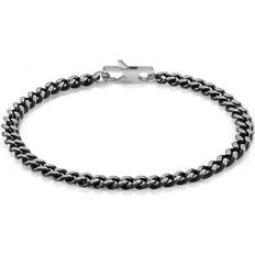 Men - Rhodium Plated Bracelets Guess Ayia Napa Chain Bracelet - Black/Silver