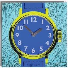 Blauw Wandklokken Nextime Watch One kvadratisk kvarts vægmonterbar 43 x 43 cm blå Wall Clock