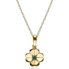 Smaragd hänge Gemondo Gardenia Clover Pendant - Gold/Emerald