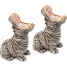 Donkey Hungry Hippos Grey Candlestick 11.5cm 2pcs