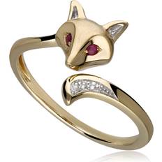 Ruby Jewellery Gemondo Fox Ring - Gold/Ruby/Sapphire