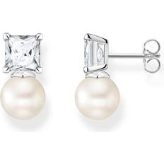 Thomas Sabo Pearls Earring Studs With White Stone - Silver