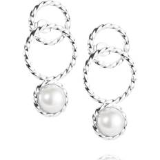Efva Attling Rodiumpläterad Örhängen Efva Attling Twisted Orbit Pearl �rh�nge