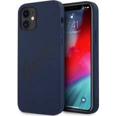 Guess iPhone 12/iPhone 12 Pro Skal Vintage Silicone Blå