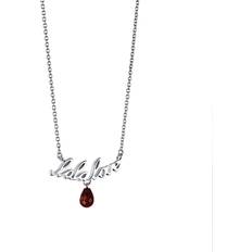 Röd Halsband Efva Attling Lala love Necklace - Silver/Red