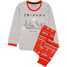 Viskoosi Yöasut Friends Boy's Christmas Pyjama Set - Grey/Red