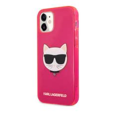 Karl Lagerfeld Cover per cellulari Karl Lagerfeld KLHCP12SCHTRP iPhone 12 mini 5,4 rózowy/pink hardcase Glitter Choupette Fluo