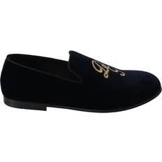 Guld Loafers Dolce & Gabbana DG Velvet Logo Slipper Loafers Shoes