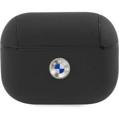 BMW BMAPSSLBK AirPods Pro cover czarny/black Geniune Leather Silver Logo