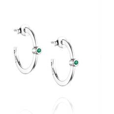 Efva Attling Micro Blink Hoops - Green Emerald