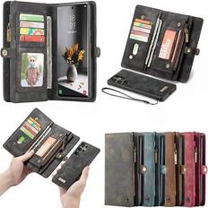 Multiwallet CaseMe Multi-Wallet 11-kort Samsung Galaxy S22 Ultra rød