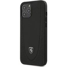 12 pro max leather case Ferrari Black Leather Case with Silver Logo Compatible with iPhone 12 Pro Max (6.7)