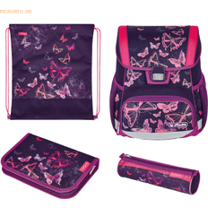 Herlitz Loop Plus Butterflies, Pencil pouch, Sport bag, Penalhus, Skoletaske, Pige, Grad & grundskole, Rygsæk, 16 L, Frontlomme, Sidelomme