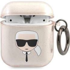 Kulta Kuulokkeiden lisävarusteet Karl Lagerfeld KLA2UKHGD AirPods cover zloty/gold Glitter Karl`s Head