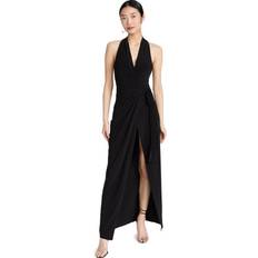 Norma Kamali Halter Wrap Straight Gown