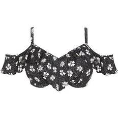 Elomi Plain Sailing Bardot Bikini Top - Black Daisy