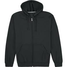 Moisture Wicking - Unisex Jumpers Fruit of the Loom Eversoft Fleece Full Zip Hoodie Sweatshirt Unisex - Black Heather