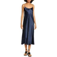 Vince Sort Satin Slip Kjole - Blå