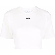 Off-White Cropped Stamped Logo T-shirt