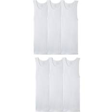 3XL - Men Tank Tops Fruit of the Loom A-Shirt Tank Top 6-pack - White