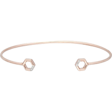 Gemondo Hexagon Open Bangle - Rose Gold/Diamonds