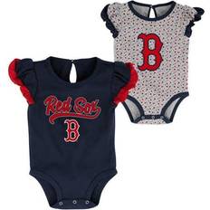 Girls Bodysuits Children's Clothing Outerstuff Red Sox Scream & Shout Bodysuit 2-Pack - Navy/Heathered Gray