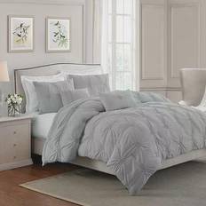 Textiles Swift Home Floral Pintuck Bedspread White, Gray, Blue, Pink (228.6x172.72)