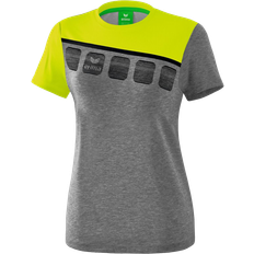 Erima 5-C T-shirt Women - Grey Marl/Lime Pop/Black