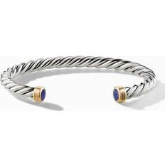 David Yurman Cable Classic Sterling Silver, 18K & Lapis Lazuli Cuff Bracelet