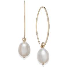 Saks Fifth Avenue 14k Earrings, Cultured Freshwater Pearl Drop