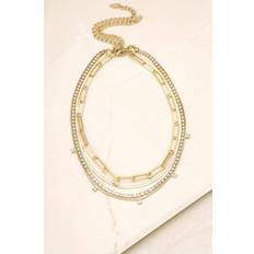 Ettika Set of Crystal & Chain Link Necklaces in