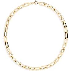 Gold paperclip chain necklace Roberto Coin 18K Flat Oval-Link Chain Necklace, 17"