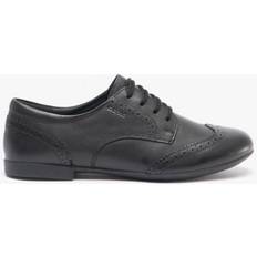 Snören Lågskor Barnskor Geox Girl's Plie Brogue School Shoes - Black