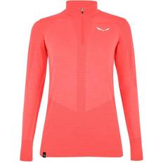 Oranje - Skiën Ondershirts Salewa Zebru Responsive Zip Longsleeve - Oranje