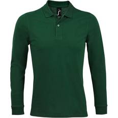 Sol's Poloshirt Für Herren Langärmlig - Flaschengrün