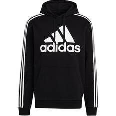 Adidas Felpa con Cappuccio Essentials Fleece 3-Stripes Logo - Nero