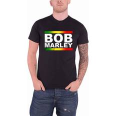 Slowmoose Bob Marley Men's Rasta Band Block Short Sleeve T-Shirt, Black