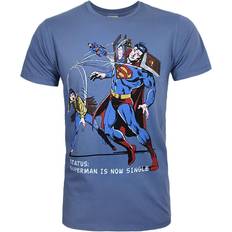 JUNK FOOD Mens Superman Is Now Single Superman T-Shirt (Blue Print)