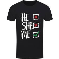 Mens He She Me T-Shirt (Black/White)